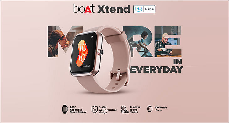 boAt Xtend Smartwatch with Alexa Built-in, 1.69” HD Display, Multiple Watch  Faces, Stress Monitor, Heart