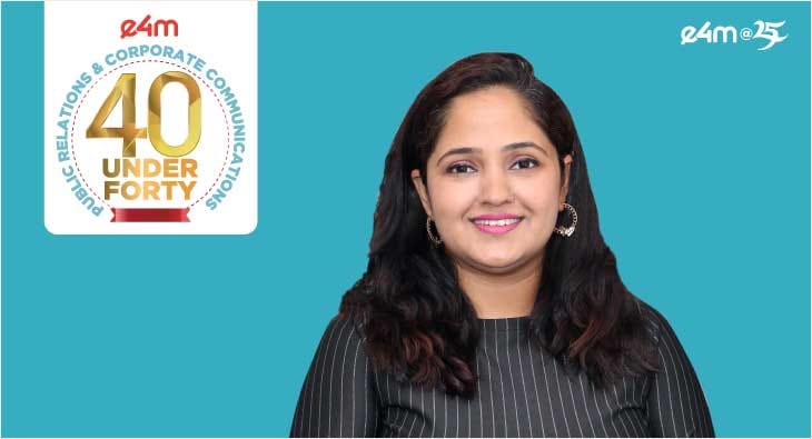 e4m PR & Corp Comms 40 under 40, Pragati Tiwari?blur=25