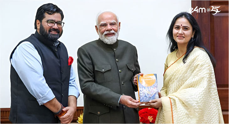 Kartikeya Sharma, Dr. Aishwarya Pandit, PM Modi?blur=25