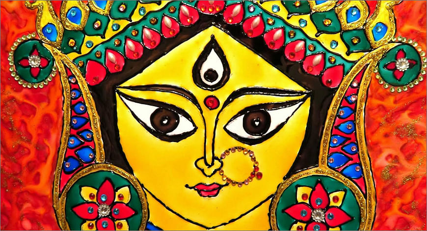 Art with sourav - Durga puja drawing taught to students in... | Facebook