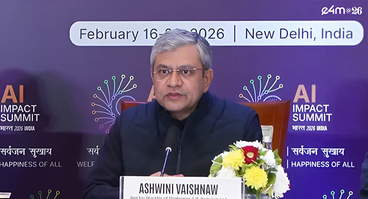 Ashwini Vaishnaw at India AI Impact Summit 2026?blur=25