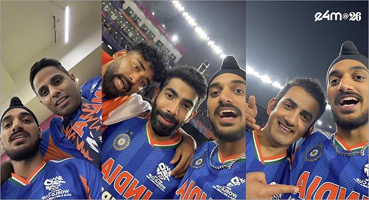 Arshdeep Singh captures Team India’s post-match moments?blur=25