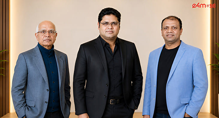 From L to R, Piyush Gupta (Managing Partner, Suvan Ventures), Piyush Raj Akhouri (Co founder and CEO, Hireplusplus), Radhesh Kanumury (Managing Partner, Suvan Ventures).