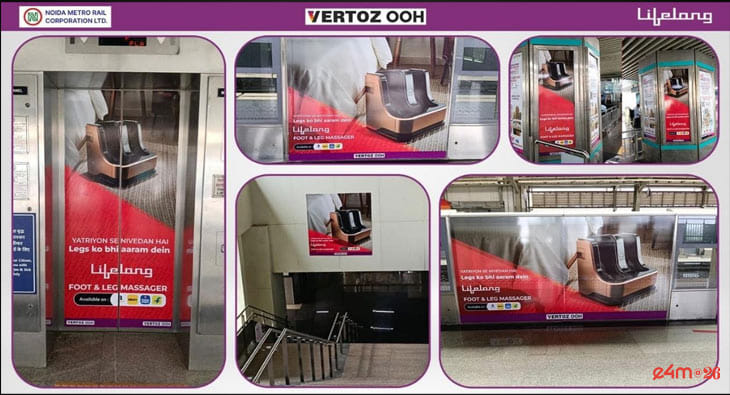 Lifelong Launches Foot Massager Campaign on Noida Metro Aqua Line