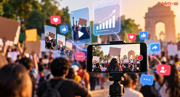 Street Protests Fuel Growth for India's Digital Creators