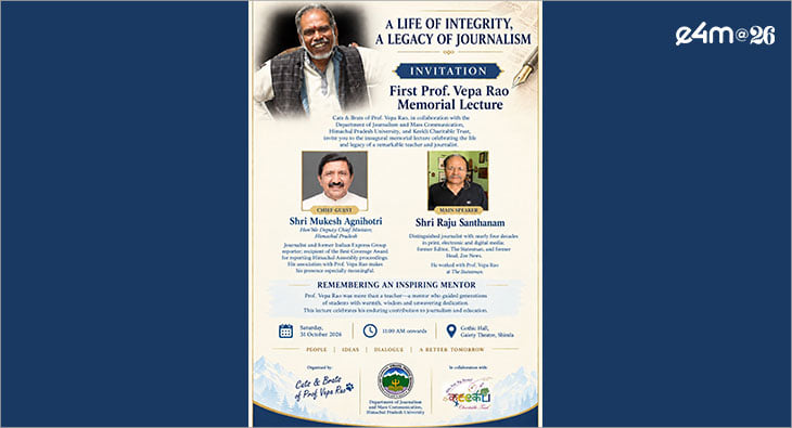 Veteran journalist Raju Santhanam to deliver first Prof. Vepa Rao Memorial Lecture