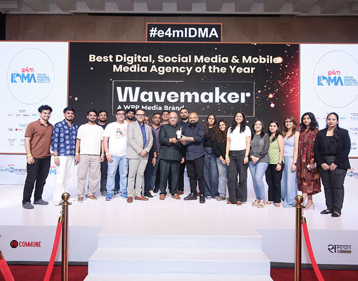 Nawal Ahuja of exchange4media, Dr. Annurag Batra of BW Businessworld and exchange4media, Team Wavemaker India