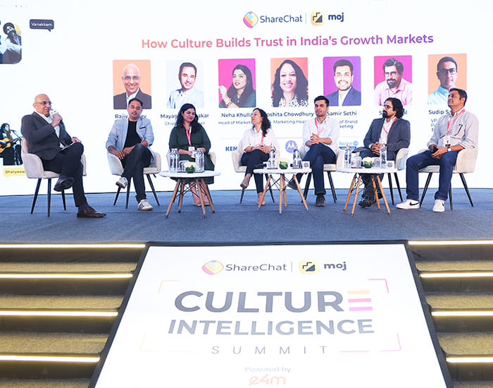 Rajiv Dubey of Dabur, Mayank Prabhakar of vivo India, Neha Khullar of Kenstar, Ipshita Chowdhury of Motorola Mobility, Samir Sethi of PolicyBazaar, Sajit Gopal of Jubilant FoodWorks Ltd., Sudip Sanyal of Zenith Media